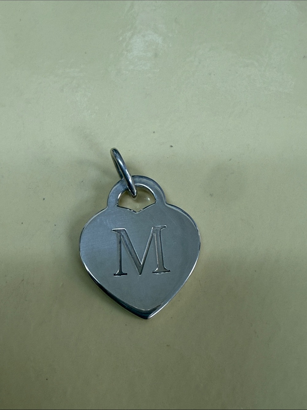 Tiffany co pendant heart engraved M